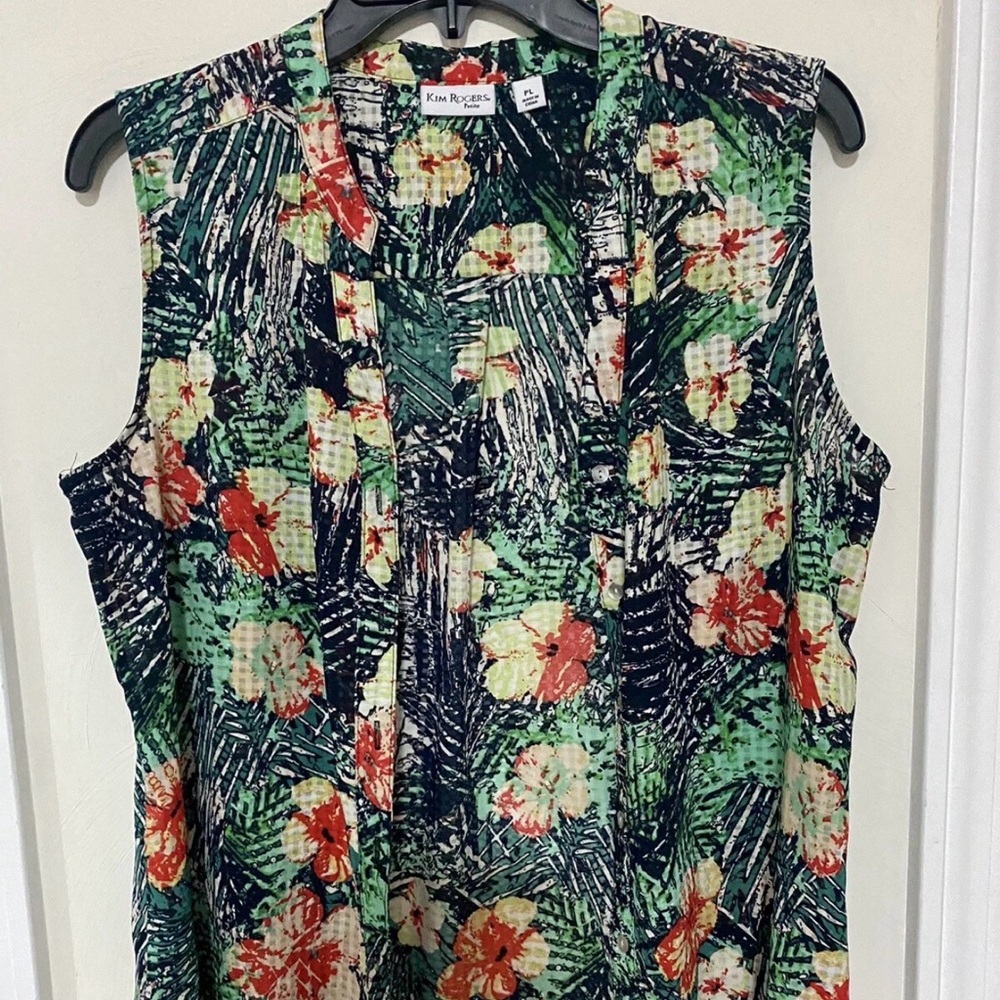 Kim Rogers Multicolor Floral Sleeveless Blouse